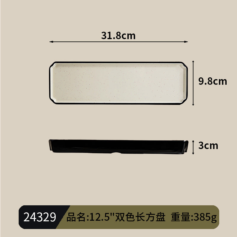 Buffet Tripe Plate Dishes and Dinnerware Mealamine Vegetable Barrel Snacks Cold Dishes Square Plate Hot Pot Shop Special Barbecue Plate