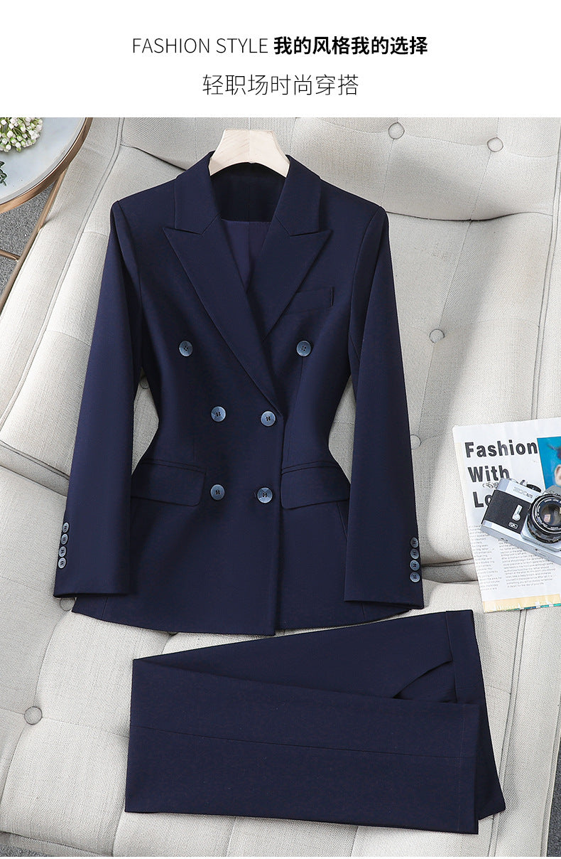Cross-Border Suit Set for Female College Students, Interview Attire, Formal Fitted Jacket, New High-End Professional Workwear