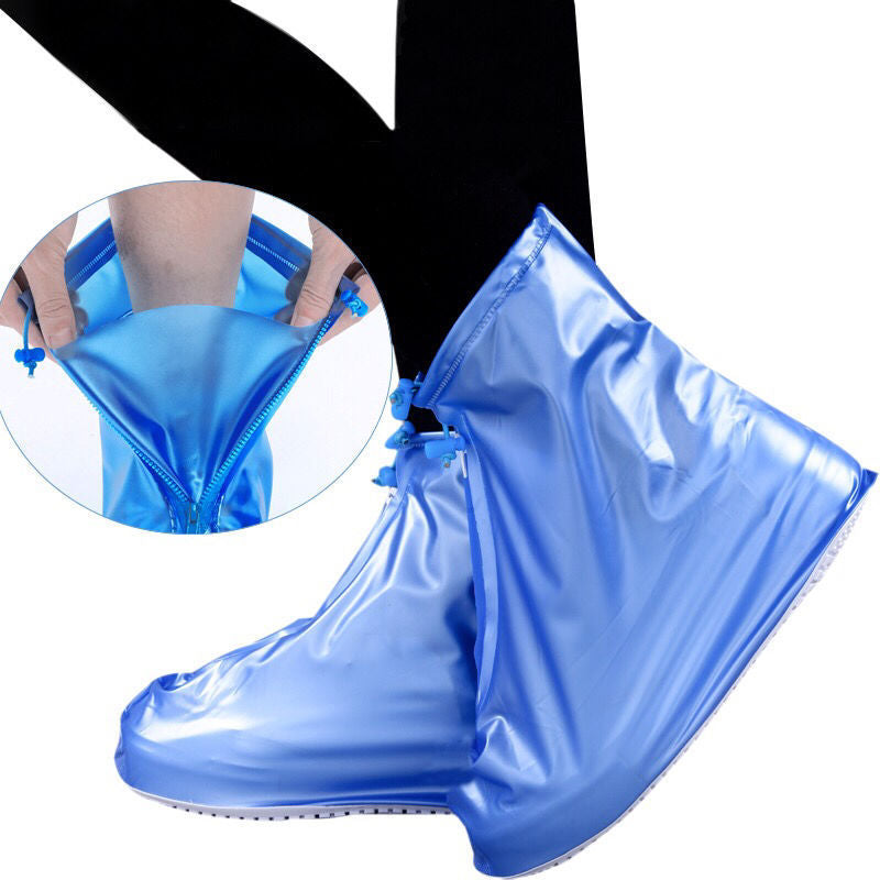 Rain Boots Women's Waterproof Shoe Cover Non-Slip Wear-Resistant Thickened Rain Protective Shoe Cover Rainy Day Rain-Proof and Pollution-Proof Outdoor Rain Shoe Cover C