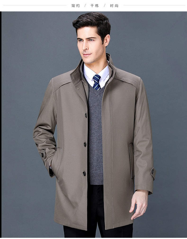 2024 Winter High-grade Windbreaker Men's Middle-aged and Elderly Men's Casual Dad's Winter Clothes Thickened Inner Jacket