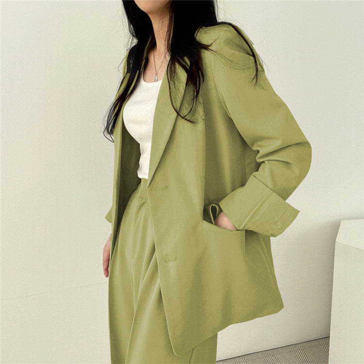 Suit Jacket High Sense Women's Spring and Autumn Design Sense Thin Niche Professional suit Temperament Slim-fit Small Suit Two-piece Set