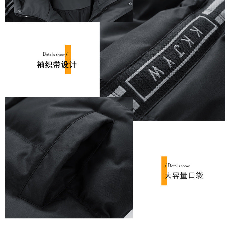 Winter Cotton-padded Clothes Men's Handsome Hooded Trendy Brand Bread Suit Clip Cotton-padded Jacket Men's Cross-border Thickened Cotton-padded Jacket Japanese Men's Clothing