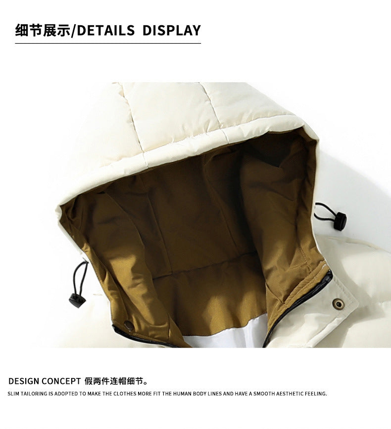 Men's Winter Casual Hooded Jacket Japanese Style Windproof Thick Warm Sports Coat