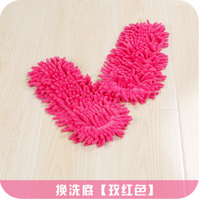 Chenille Lazy Supplies Removable and Washable Cleaning Winter Floor Slippers Floor Mopping and Cleaning Slippers Base 1 Pair