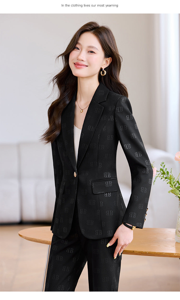 High-End Fashion Letter Printed Suit Suit for Women Spring & Fall 2025 New Design Exquisite Suit Two-Piece Set