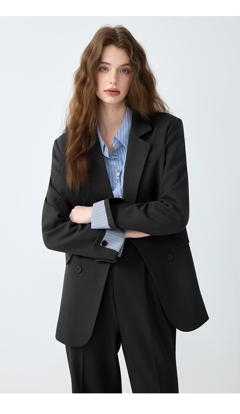 High-End Blazer Women's Autumn Professional Wear Elegant Goddess Style Classy Loose Casual Wide-Leg Pants Suit