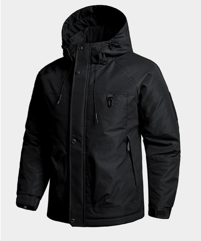 Autumn and Winter Tactical Camouflage Cotton Jacket Men's Cotton Jacket Jacket Cotton Jacket Hooded Jacket Thickeneded Work Clothes Outdoor