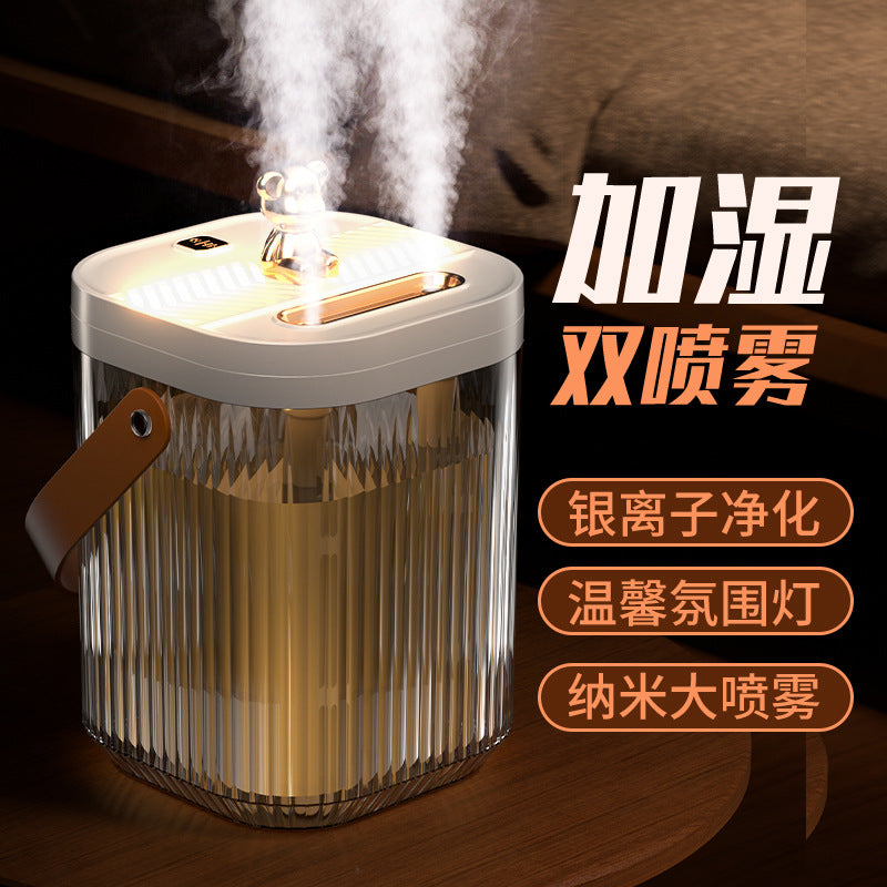 Cross-Border Desktop Humidifier for Home Bedroom Extra Large Capacity Ambient Light Double Nozzle Extra Large Mist Volume Sprayer Dropshipping