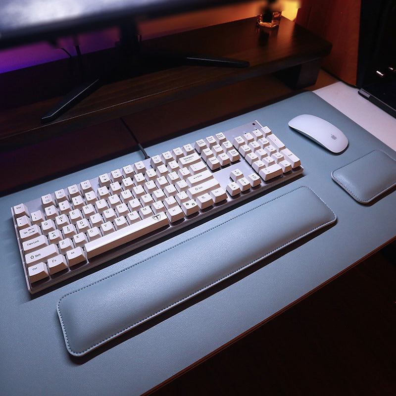 Source factory simple leather mouse pad oversized wrist keyboard hand rest solid color computer office wrist pad wholesale