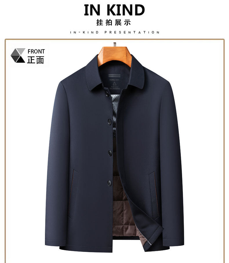 2024 New Middle-aged Men's Cotton-padded Jacket Thick Warm Cotton-padded Jacket Brand Business Lapel Down Cotton-padded Jacket for Men