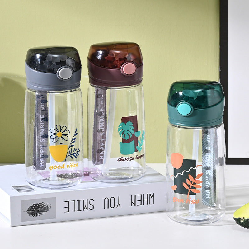 Tea Cup Summer Large Capacity High-Value Male and Female Student Cup with Straw Water Cup High Temperature Resistant Sports Pot