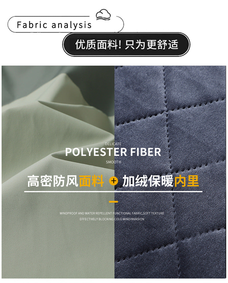 2024 Autumn and Winter New Cross-Border Men's Cotton Jacket Large Size Comfortable Fleece-Lined Warm Coat with Detachable Hood