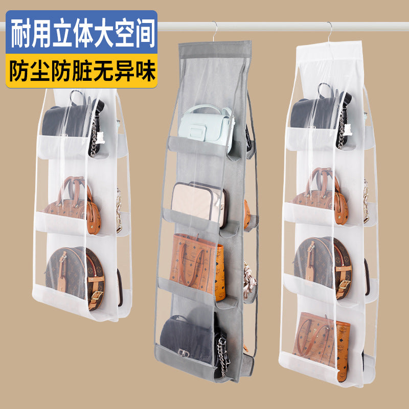 Bag Storage Hanging Bag, Wardrobe Wall-Mounted Fabric Storage Bag, Double-Sided Dormitory Storage Rack, Wall-Mounted