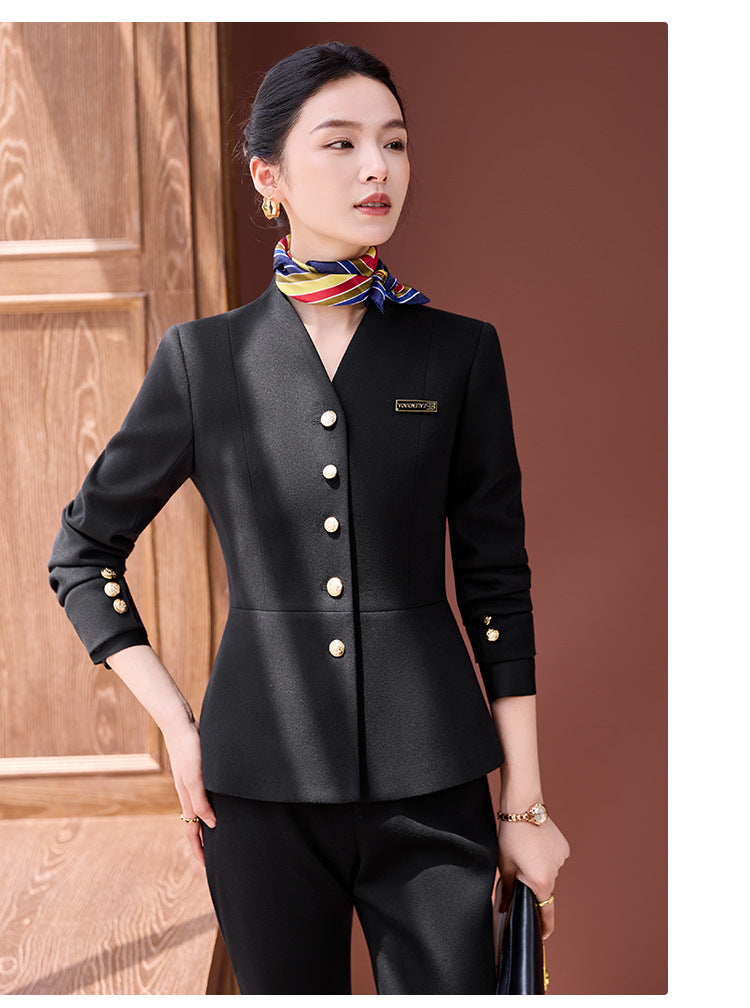 High-End Professional Suit for Women, Autumn Outfit, Stylish and Capable Workwear for Sales Department and Beauty Salon