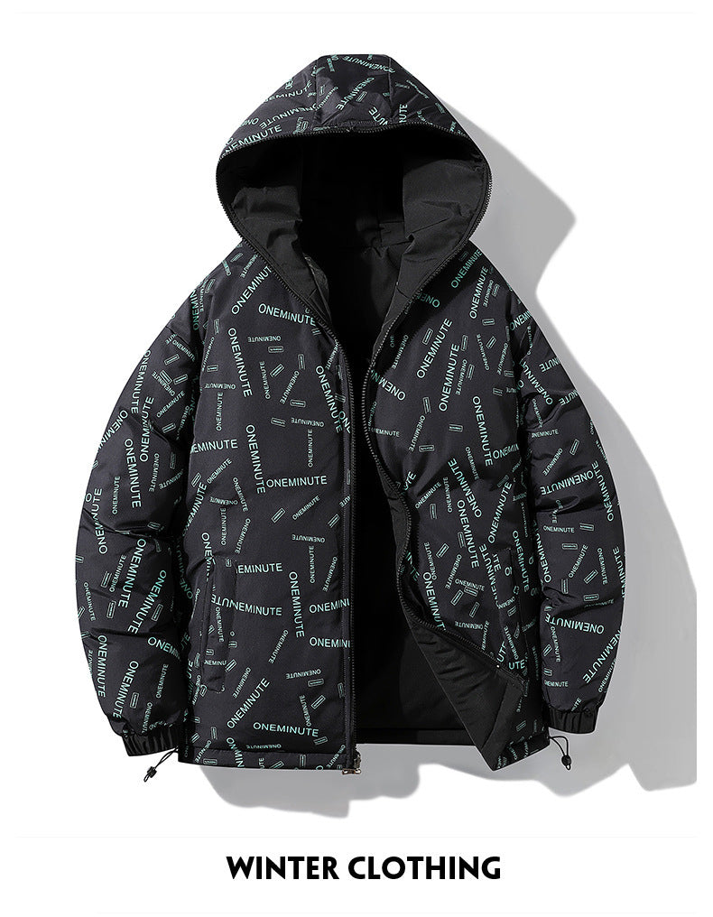 2025 New Trendy Brand Plus Size Cotton Jacket Couple Style Reversible Hooded Loose Winter Thick Warm Coat