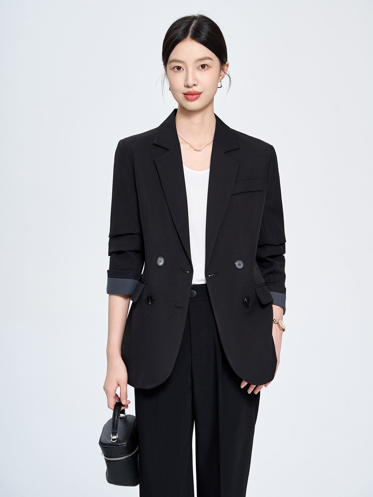 Cross-Border Gray Blazer for Women, New Spring and Autumn Style, Professional Formal Wear, Light Workplace Workwear, High-End Suit Set