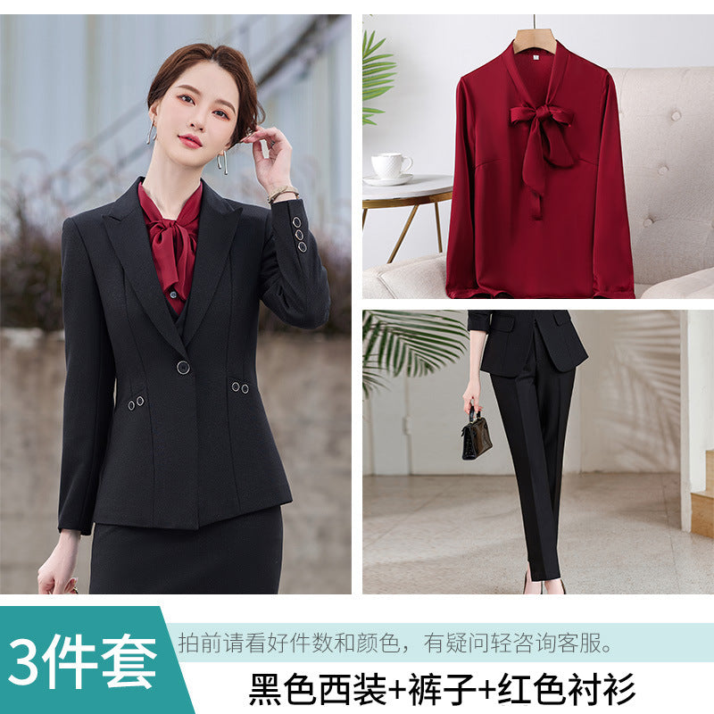 Amazon European and American Cross-Border Popular Commuter Foreign Trade Women's Blazer Professional Pants Dress Two-Piece Suit