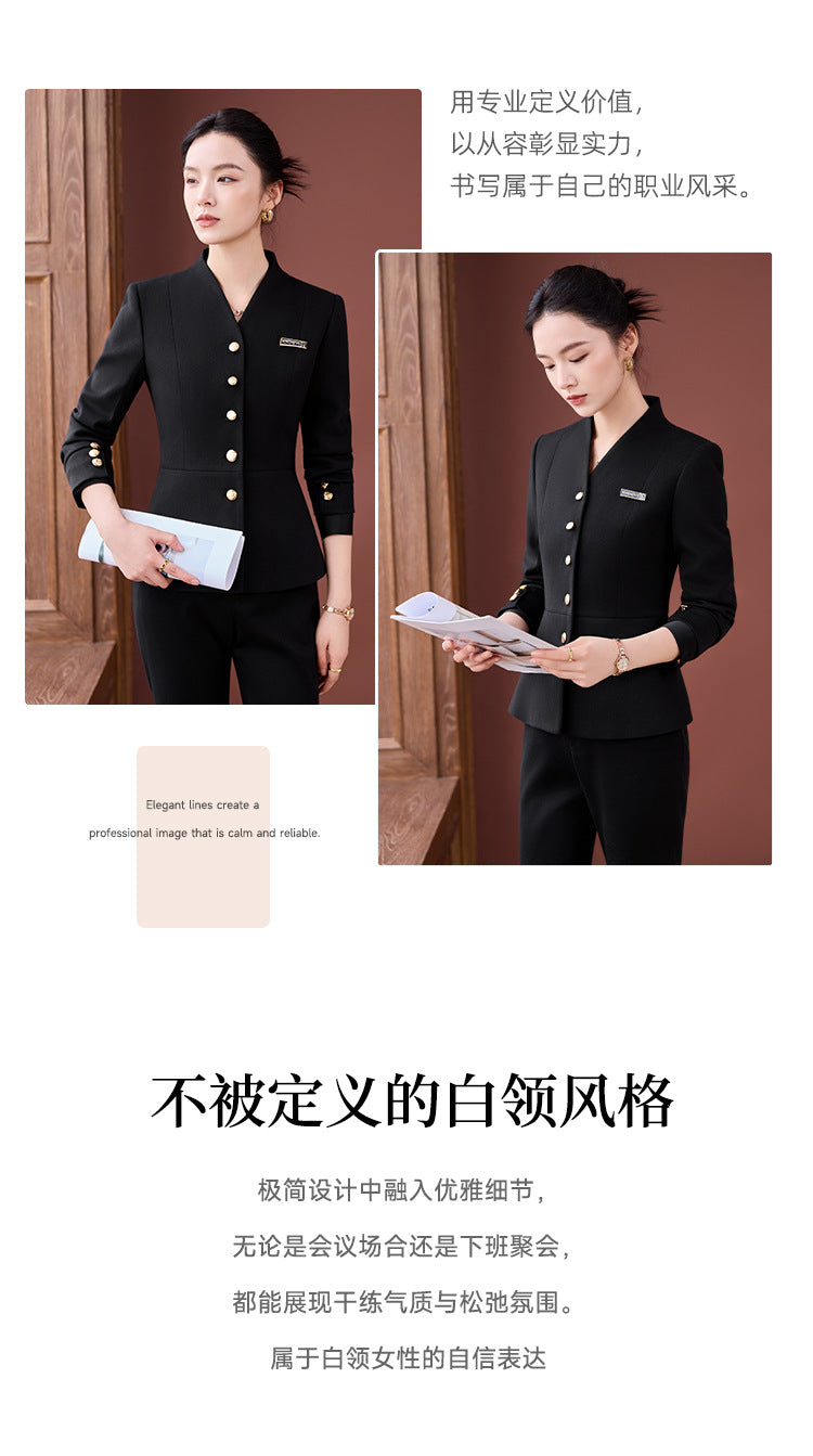 High-End Professional Suit for Women, Autumn Outfit, Stylish and Capable Workwear for Sales Department and Beauty Salon