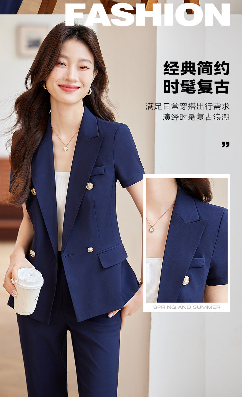 Black Slim Business Suit suit Jacket Female Student Civil Servant Interview Hotel Manager Dress Overalls