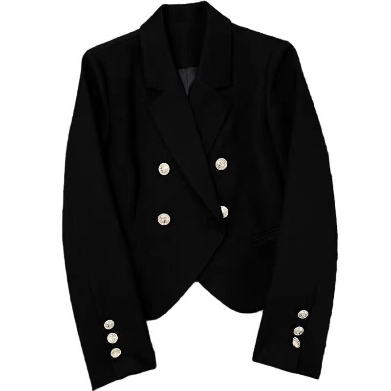 Small Suit Jacket Women's 2025 New Spring and Autumn Casual Korean Style Design Sense Black Small Suit Outside Cross-border