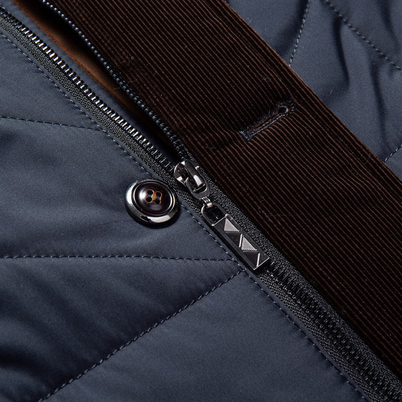 Cross-border 2024 winter father's warm casual cotton-padded jacket stand collar thickened middle-aged and elderly fashion cotton-padded casual coat