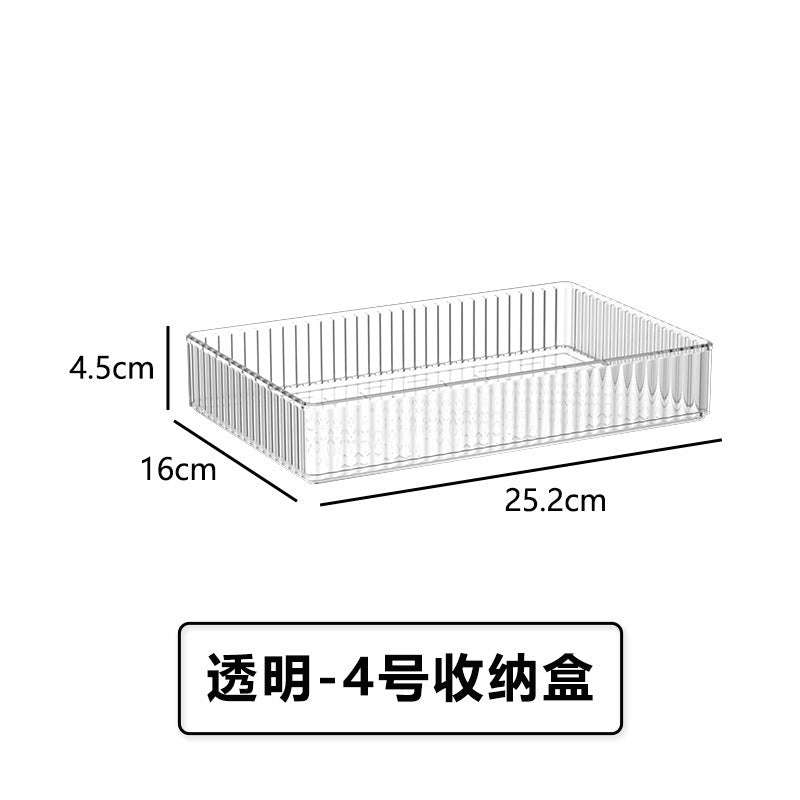 Transparent Wavy Drawer Storage Box Can Be Stacked with Storage Racks Desktop Cosmetics Storage Basket Sundry Partition Box