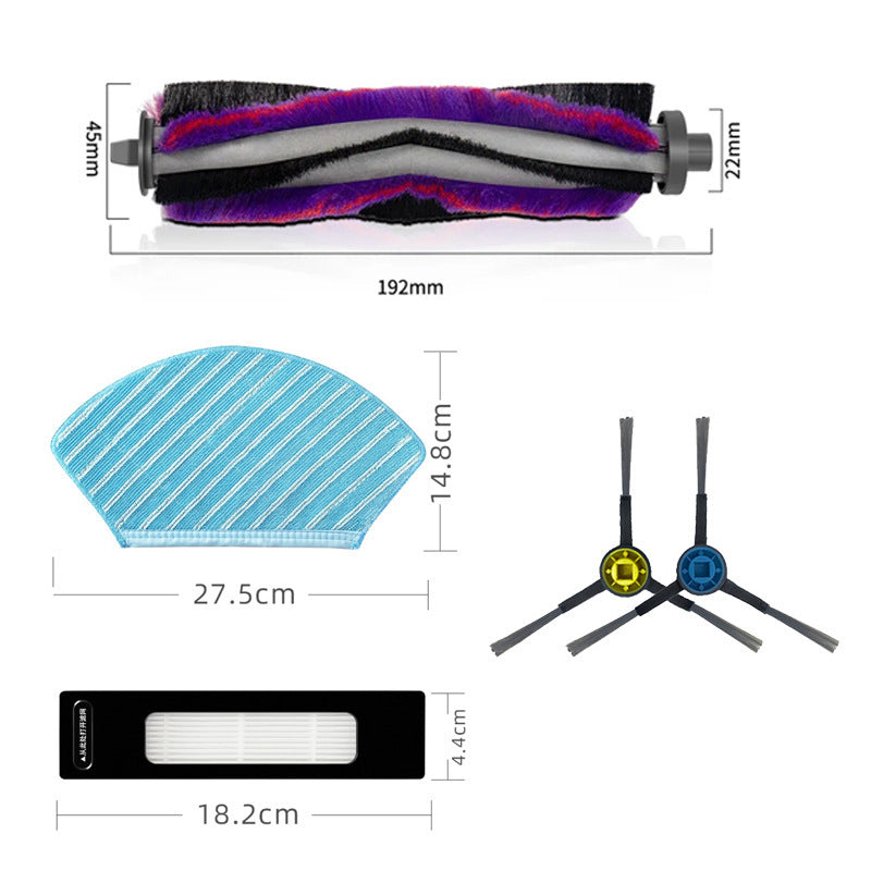 Suitable for Midea M7 M7pro Sweeper Accessories Roll Main Brush Edge Brush Filter Mop Rag