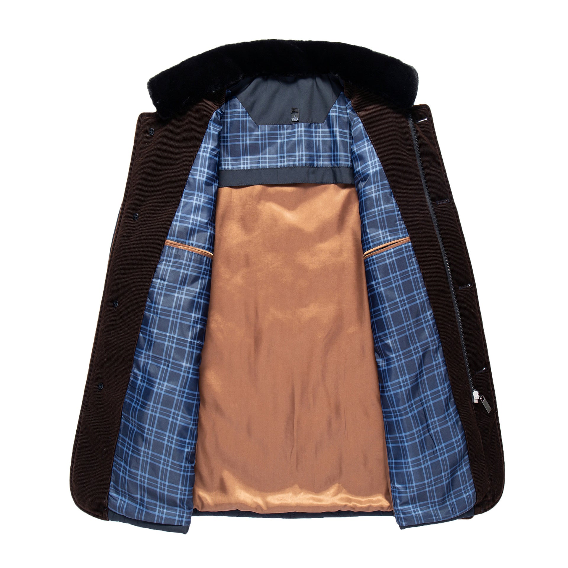 Cross-border 2024 winter father's warm casual cotton-padded jacket stand collar thickened middle-aged and elderly fashion cotton-padded casual coat