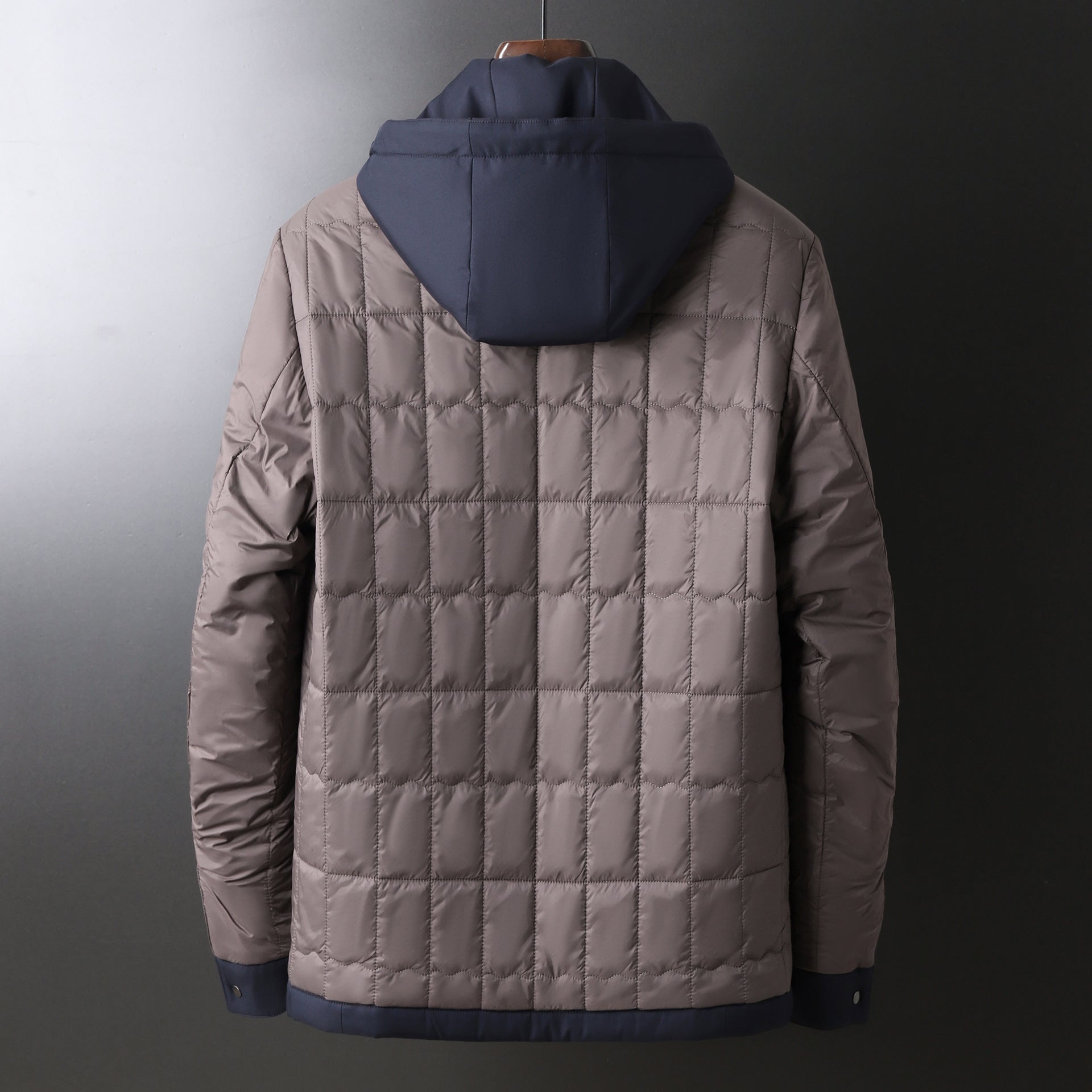 Source Manufacturer Spring and Autumn Anti-Wrinkle Fashion Korean Style Casual Jacket Business Simple Removable Hood Filled with Wool Middle-Aged Clothing