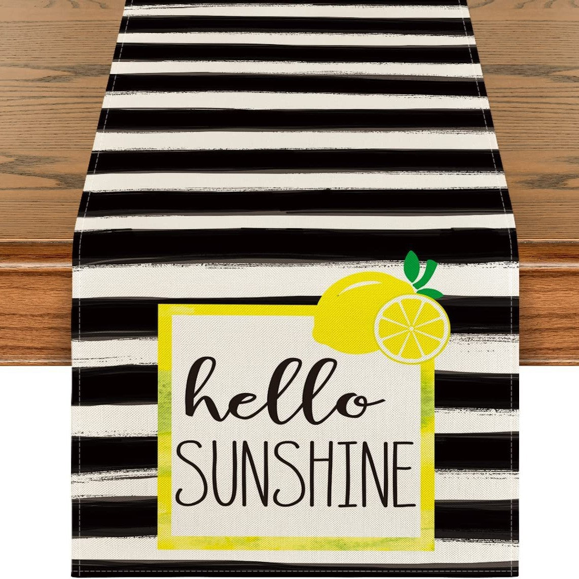 Linen Table Runner Pastoral Flower Lemon Summer Home Dining Table Outdoor Decoration Printed Tablecloth Table Runner
