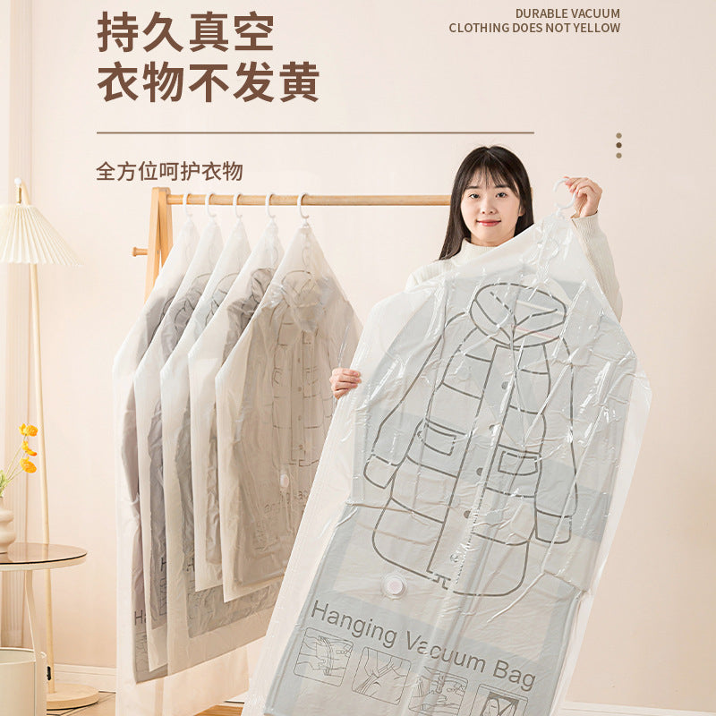 Hanging down Jacket Clothing Storage Bag Vacuum Hanging Clothes Bag Vacuum Compression Bag Hook-Type Clothing Dust Bag