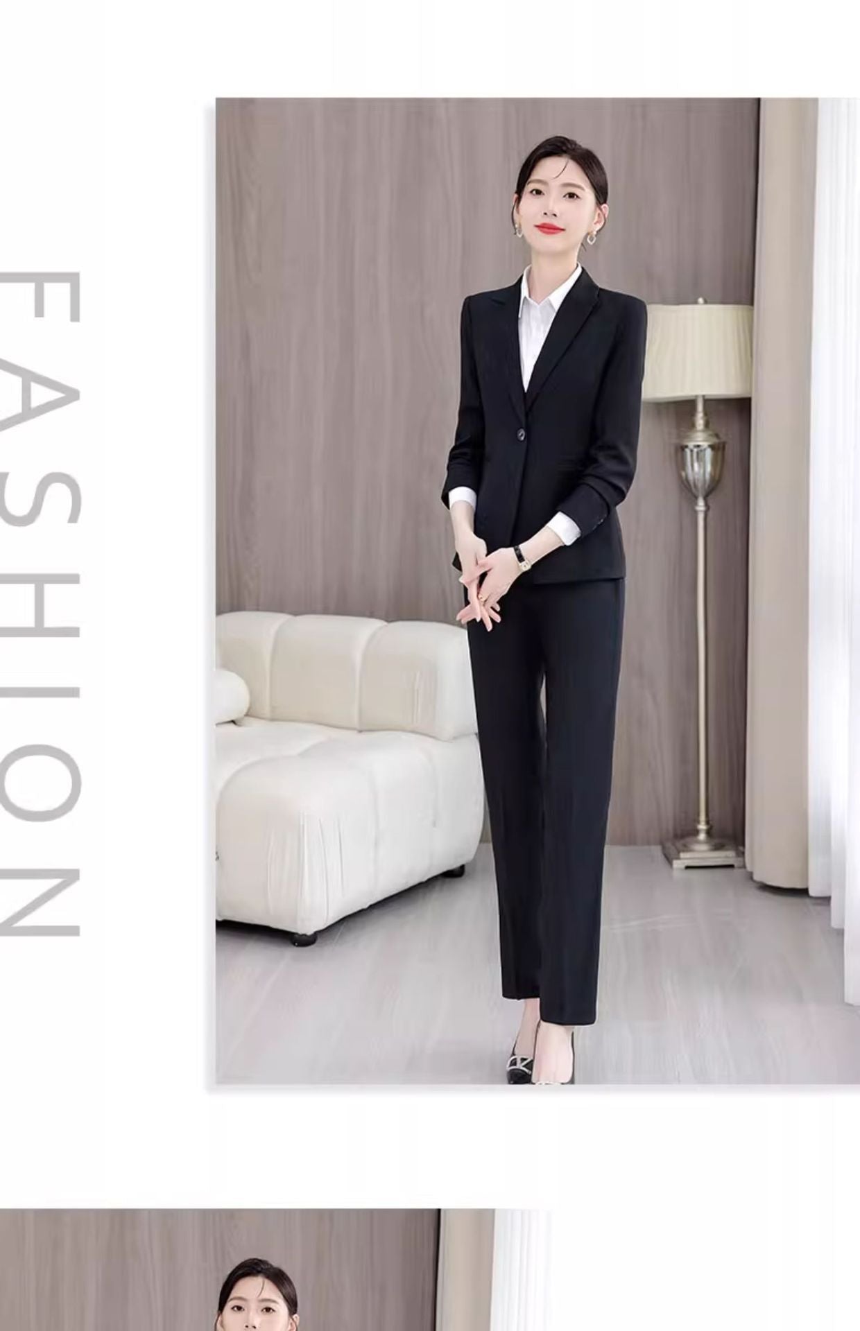 Gray Suit Women's Professional Suit Spring and Autumn Hotel Workwear Elegant Interview Formal Wear Plus Size Workwear