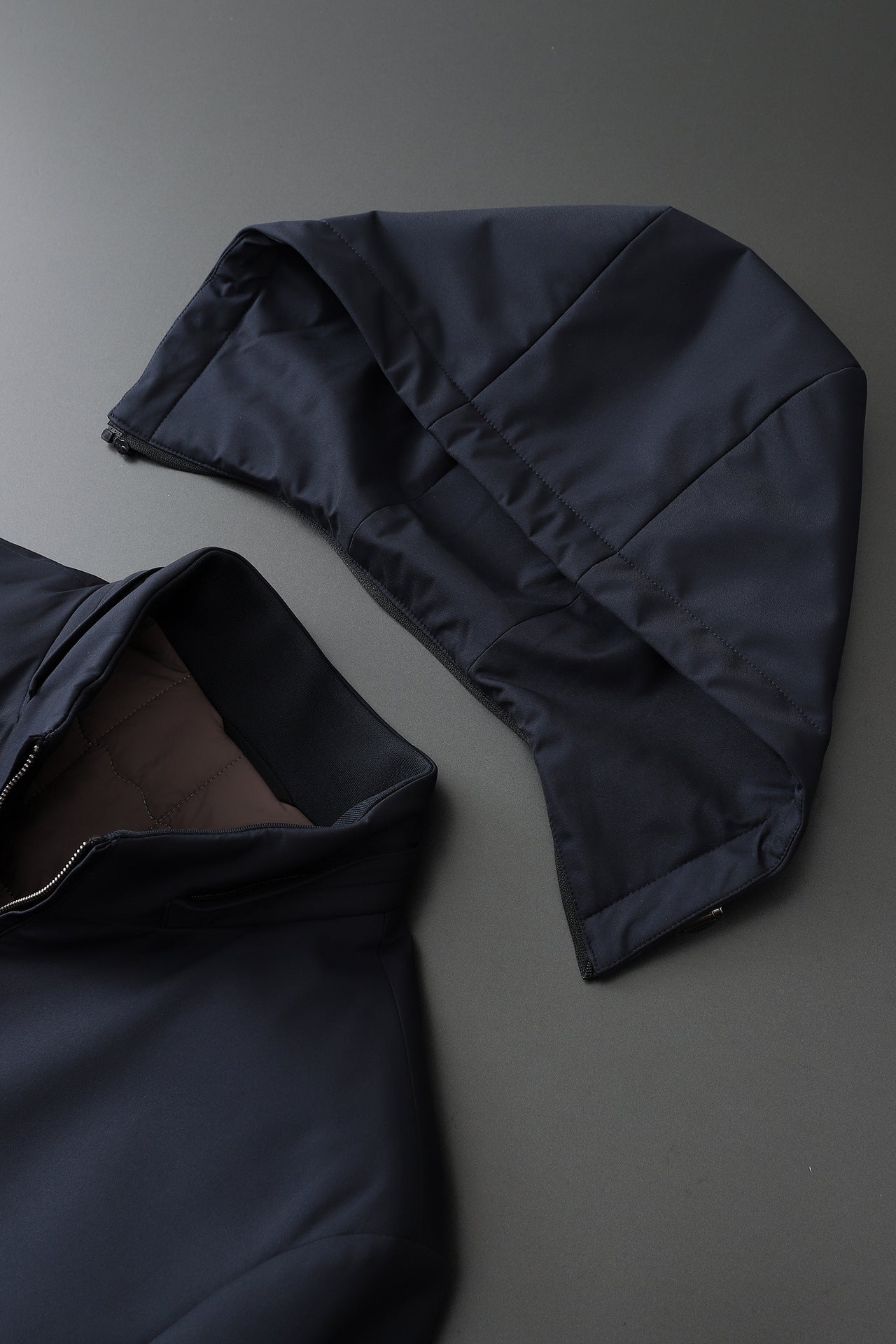 Source Manufacturer Spring and Autumn Anti-Wrinkle Fashion Korean Style Casual Jacket Business Simple Removable Hood Filled with Wool Middle-Aged Clothing