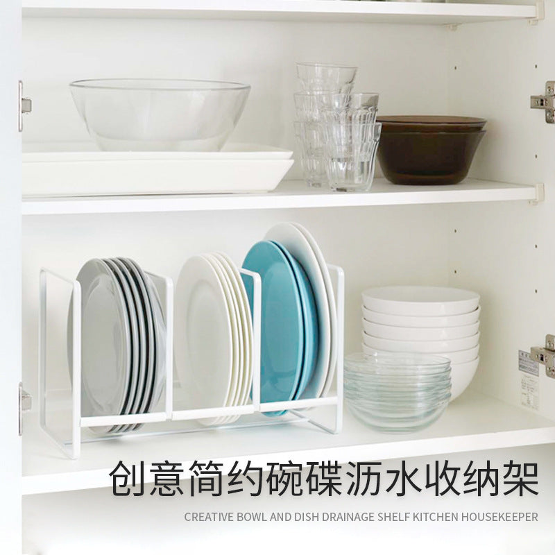 Cross-border Simple Metal Dishes Storage Rack Cabinet Dish Draining Kitchen Finishing Dishes Rack Storage