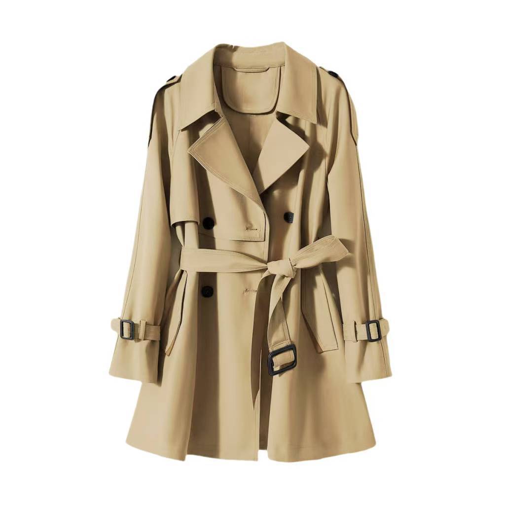 Orange Short Trench Coat for Women, Elegant and Casual Style, 2024 Spring New Model, Three-Dimensional Silhouette, Light Luxury Style Blazer