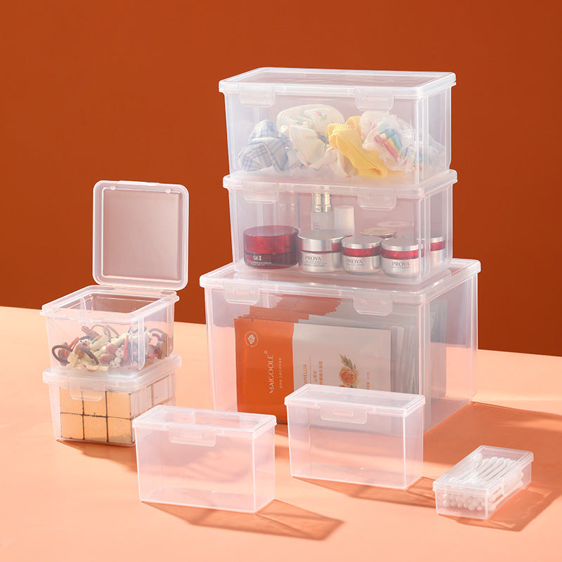 [Special Offer] Transparent Storage Box Flip-Top Organizer Multi-Purpose Square Storage Box Miscellaneous Box 20 Sizes