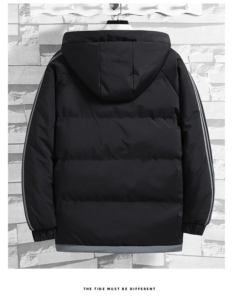 Cross-border New Winter Down Cotton-padded Jacket Young and Middle-aged Men's Thickened Warm Cotton-padded Jacket Hooded Cotton-padded Jacket Men's Clothing