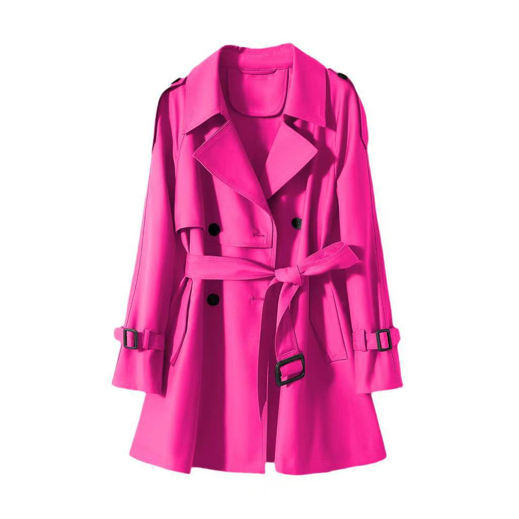 Orange Short Trench Coat for Women, Elegant and Casual Style, 2024 Spring New Model, Three-Dimensional Silhouette, Light Luxury Style Blazer