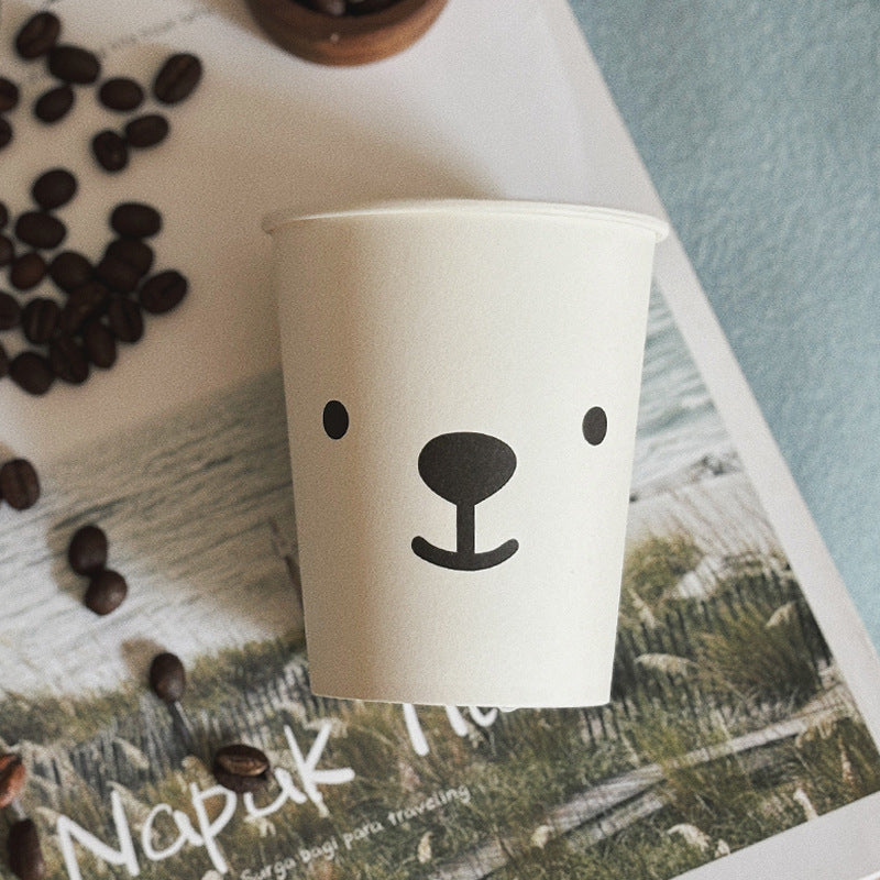 Ins Style Simple Disposable Paper Cup 250ml Large Capacity Household Thickened Tea Cup Wholesale Coffee Cup