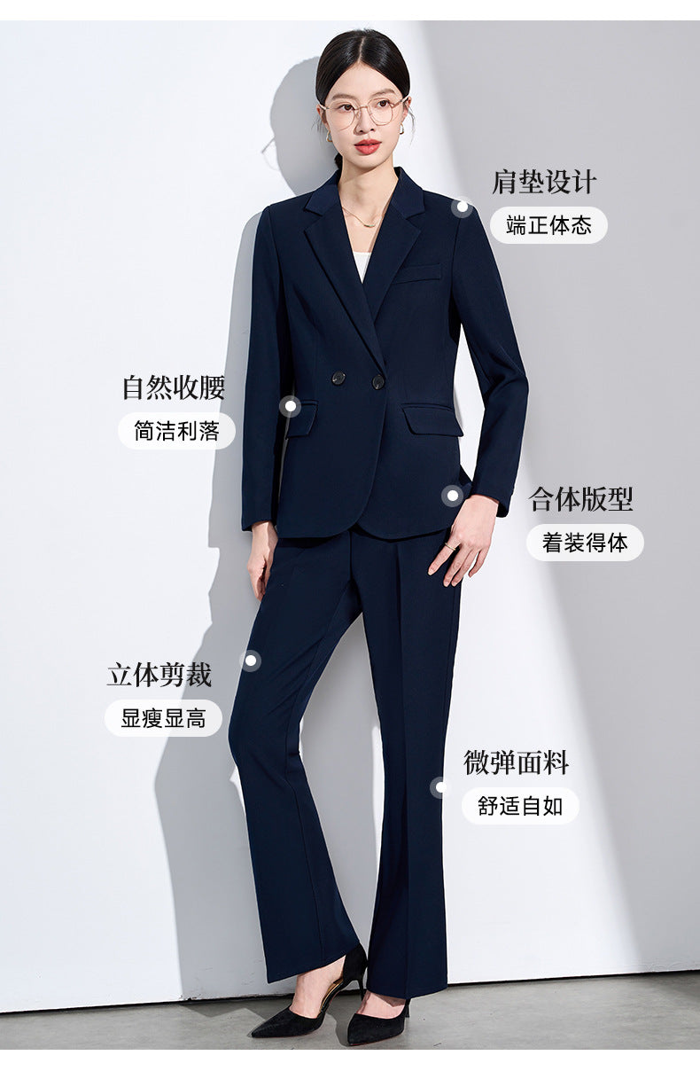 Blue Suit Suit for Women Spring & Fall New Style College Student Interview Classy Professional Formal Wear Small Suit Jacket Work Clothes