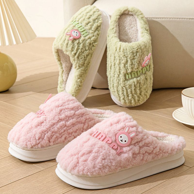 2025 Cotton Slippers for Men and Women, Winter Indoor Warm Thick-Soled Maternity Couple's Fur Slippers for Home Use in Winter