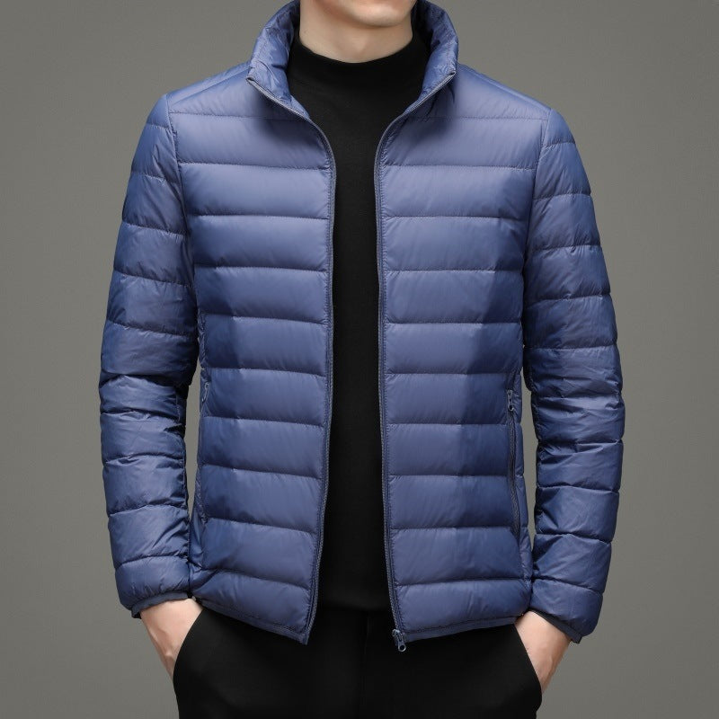 Senior fleece-lined Cotton-padded Coat Men's Lightweight Short Men's Coat Men's Native Coat Father's Coat Thin Middle-aged plus size Korean Winter Coat