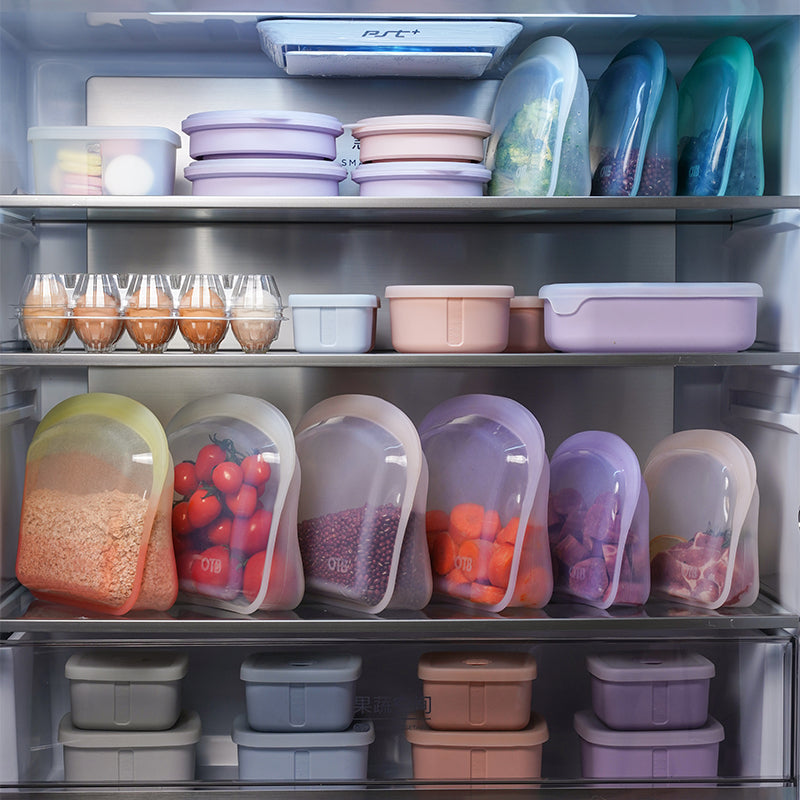 Platinum Silicone Fresh-Keeping Sealed Refrigerator Freezer Storage Kitchen Divided Storage Household Food Preservation Bag
