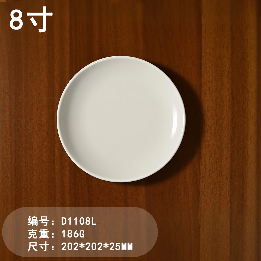 Round Melamine Plate, Imitation Porcelain, Commercial Dining Plate, Buffet Plate, Barbecue Plate, Commercial Plate, Stir-Fry Plate, Round Dish