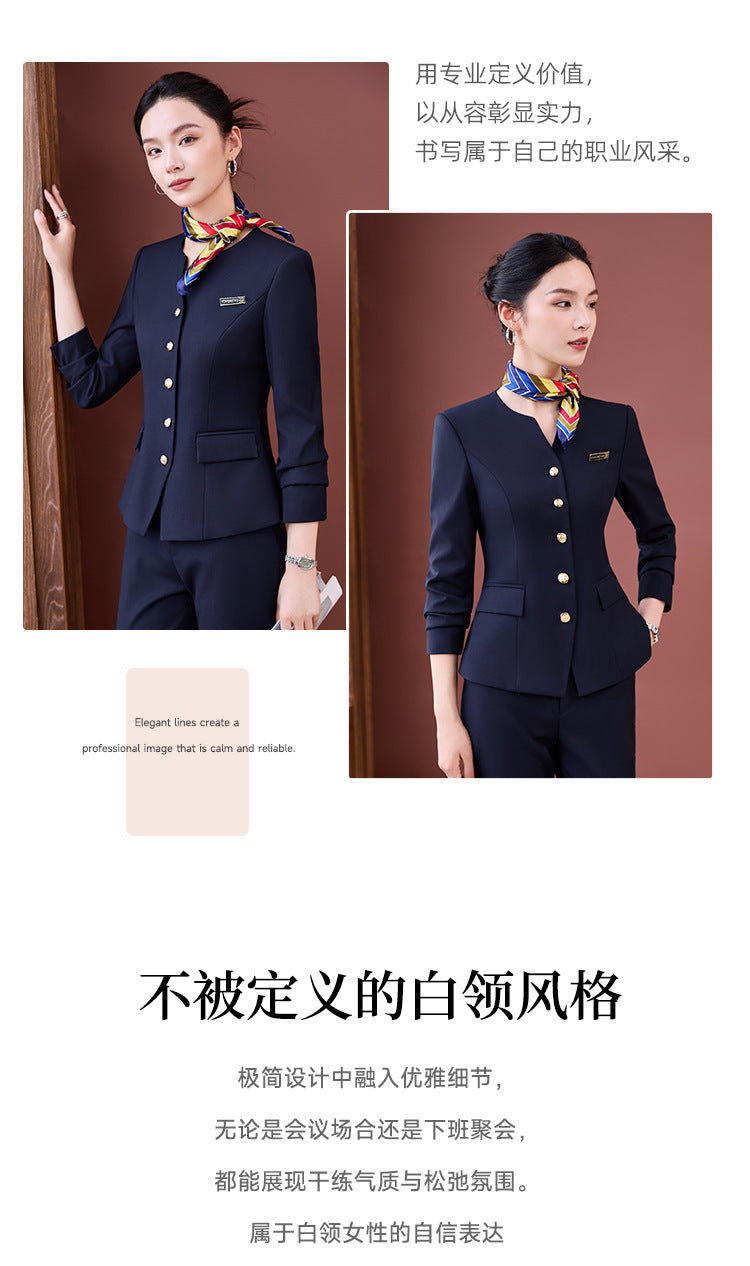 Professional Suit Suit Women's Autumn and Winter New Hotel Front Desk Jewelry Store Workwear Beauty Salon Front Desk Manager Workwear