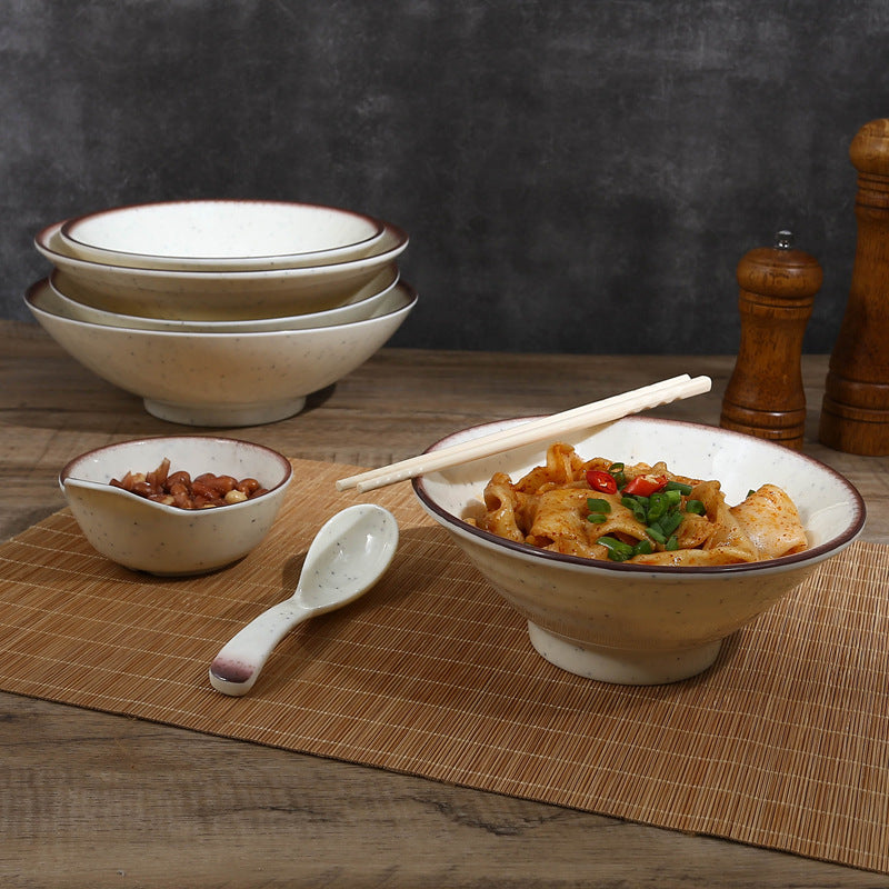 A5 melamine imitation porcelain high-end tableware hot pot restaurant restaurant hotel special plastic spoon cup dish set