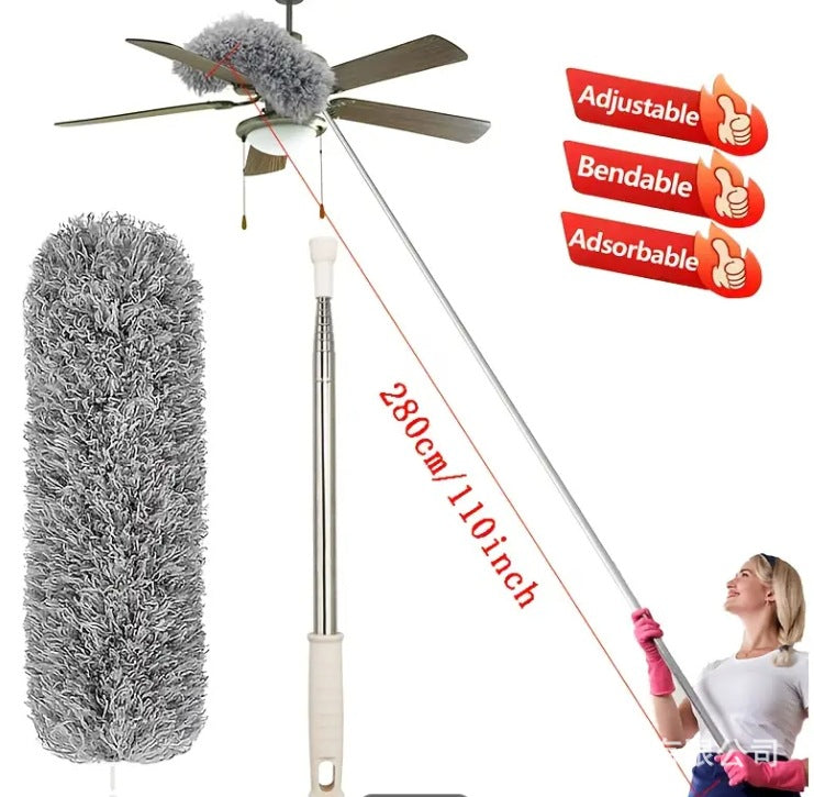 Retractable Electrostatic Feather Duster, Telescopic Dust Brush, Household Electrostatic Dust Duster
