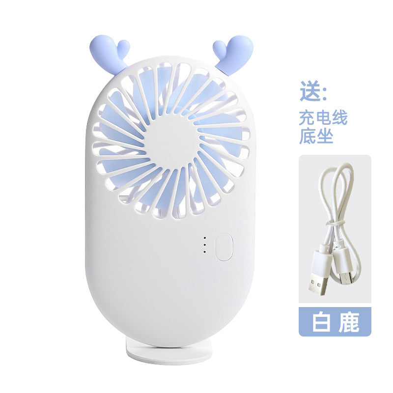 Mini Handheld Small Fan Portable Cartoon Desktop Fan Rechargeable Fan Outdoor USB Flap Pocket Pants Electric Fan