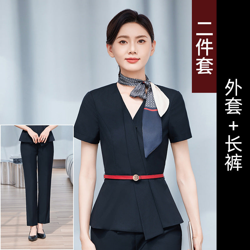 2025 New China Mobile Workwear Women's Summer Mobile Company Hall Manager Workwear Short-Sleeved Jacket Women's Skirt Shirt