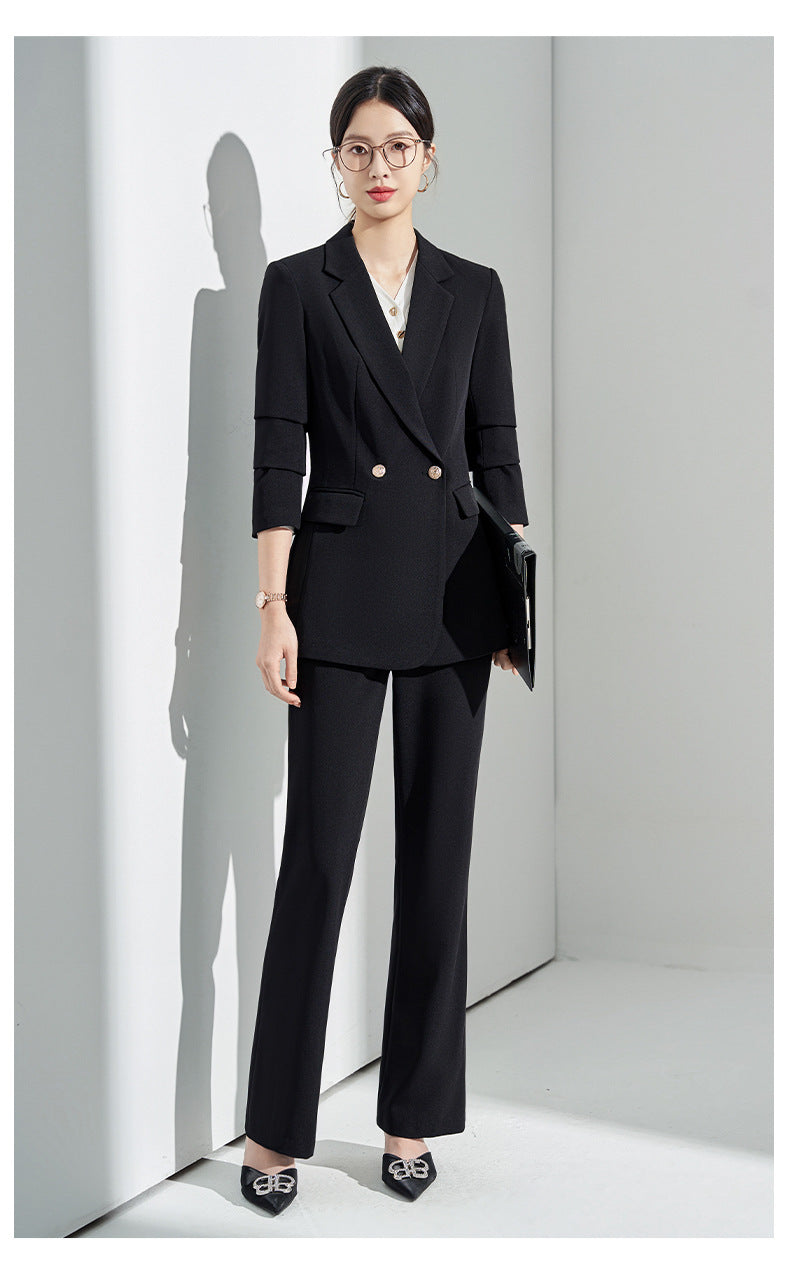 Gray Suit Women's Formal Wear 2025 New Spring & Fall Small High-End Elegant Professional Suit Work Clothes